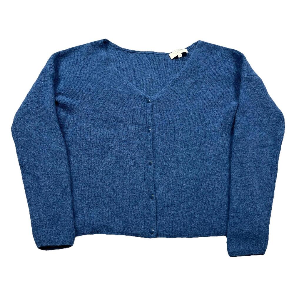 Sezane Blue Barry V-Neck Button Cardigan